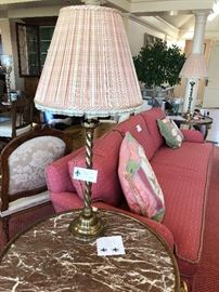 Antique brass candlesticks turned into a pair of lamps.  36" high asking $600 for the pair