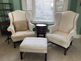 Bob Timberlake armchairs and ottoman  Wing backs are $250 for one and $350 for the one paired with the ottoman.  Originally 1000 each per chair and originally  $400 for the ottoman