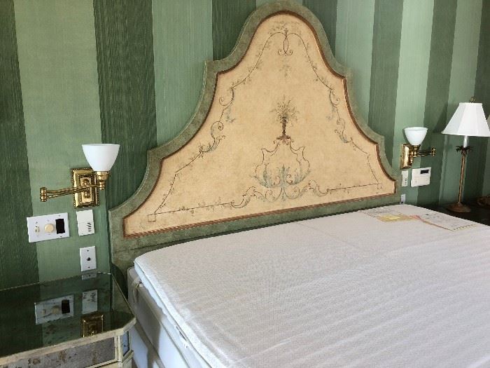 Duxiana Pascal king mattress set and wonderful headboard  Asking $180 for the mattress set and $180 for the headboard.  Headboard is 77"h at the highest point and roughly 3 inches deep