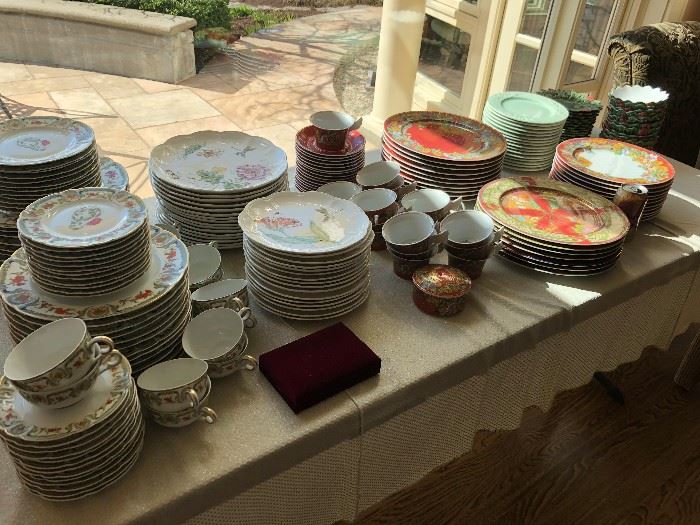 closeup of the china sets for sale - Versace Christmas, Limoges and more