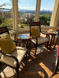 Pair of Arrow Back chairs Maitland & Co. originally $1200 each asking $300 for the pair as found  round tables also for sale 