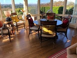 Four Maitland Smith Arrow back chairs originally $4000 each asking $1200  Antique table is 50" in diameter by 39"h asking $650.