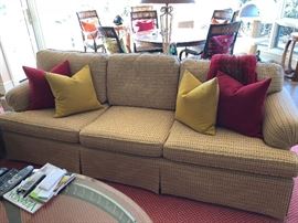 Custom sofa with down wrapped cushions by Baker Furniture  88"l x 35"d x 31"h originally $2000 asking $580