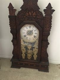 Beautiful carved wood antique clock
