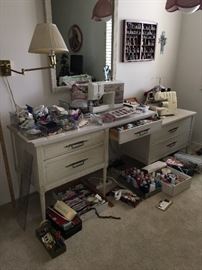 Lots of vintage sewing supplies
2 Bernini sewing machines