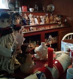 Holiday decorations from village houses, lighted ceramic trees and more