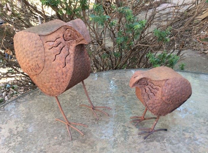 Out door garden accents, including these birds