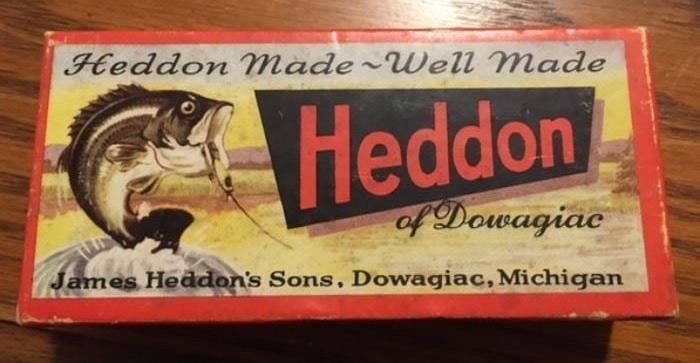 Heddon and other vintage lures, ranging from $5 on up for singles and several bags for $5 with several lures