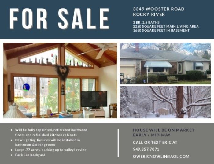 This Home is for sale! Sale information will be handed out at the sale.