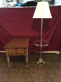 Brass & Glass Lamp with End Table  https://www.ctbids.com/#!/description/share/6726
