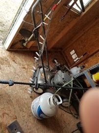 butane cans, floor buffer for concrete