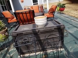 patio furniture, wrought iron chairs