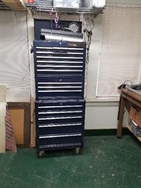 top tier whelled rolling tool chest, name brand in great shape
