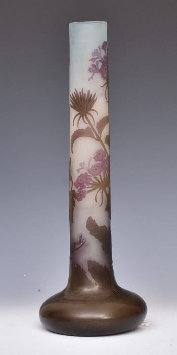 Galle Cameo Glass Vase             Bid on-line today through March 21st at www.fairfieldauction.com