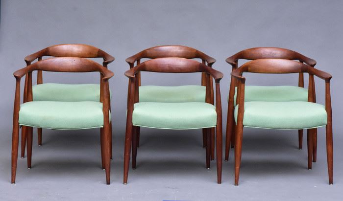 manner of Hans Wegner set of six armchairs             Bid on-line today through March 21st at www.fairfieldauction.com