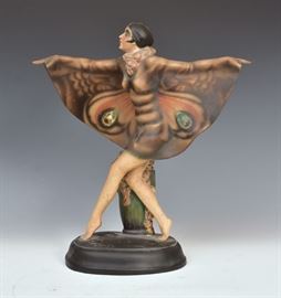 Goldscheider Art Deco Statue             Bid on-line today through March 21st at www.fairfieldauction.com