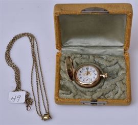 14k Gold Ladies Pocket Watch             Bid on-line today through March 21st at www.fairfieldauction.com