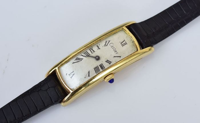 Cartier 18k Gold Curvex Wrist Watch             Bid on-line today through March 21st at www.fairfieldauction.com