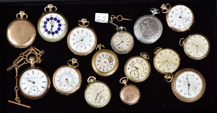 Collection of 15 Pocket Watches             Bid on-line today through March 21st at www.fairfieldauction.com