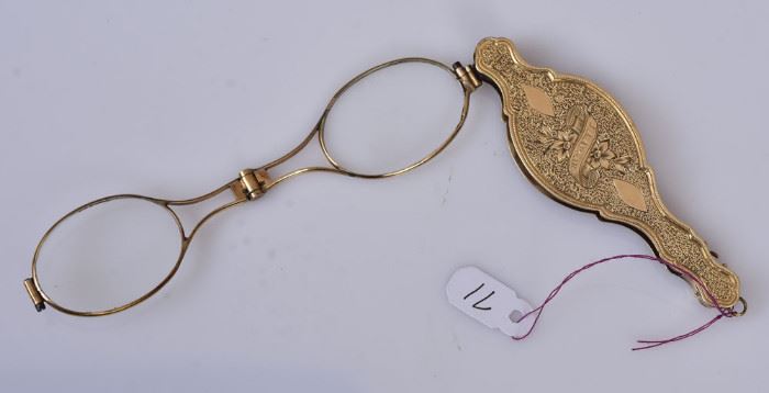 Victorian 14k Gold Folding Eye Glasses             Bid on-line today through March 21st at www.fairfieldauction.com