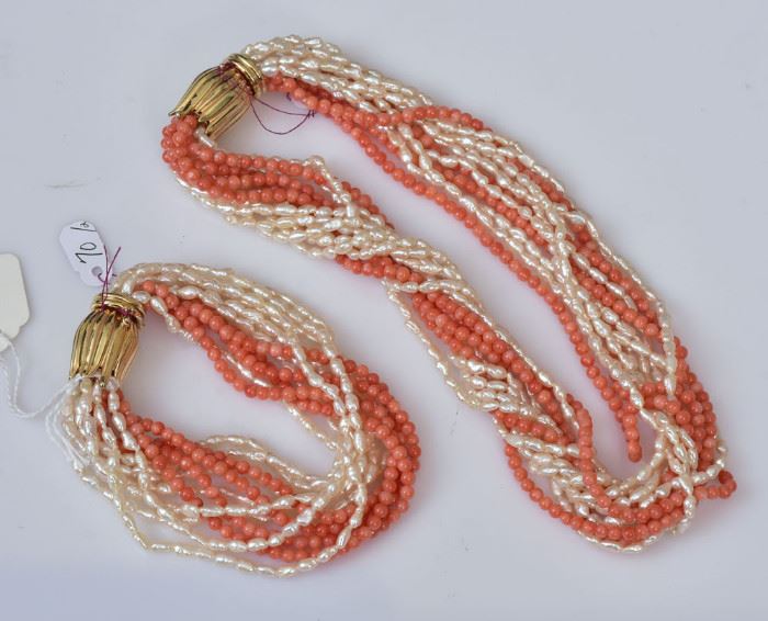 14k Coral and Seed Pearl Necklace             Bid on-line today through March 21st at www.fairfieldauction.com