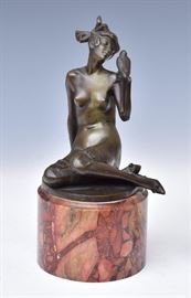 Johann Wolfgang Elischer Bronze Figure             Bid on-line today through March 21st at www.fairfieldauction.com