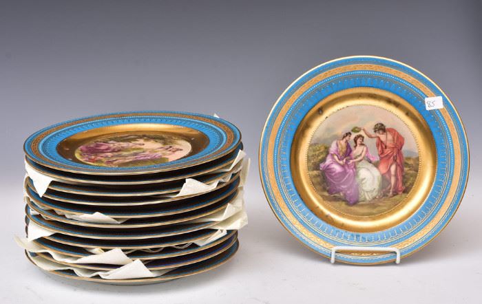Royal Vienna Style Cabinet Plates (12)             Bid on-line today through March 21st at www.fairfieldauction.com
