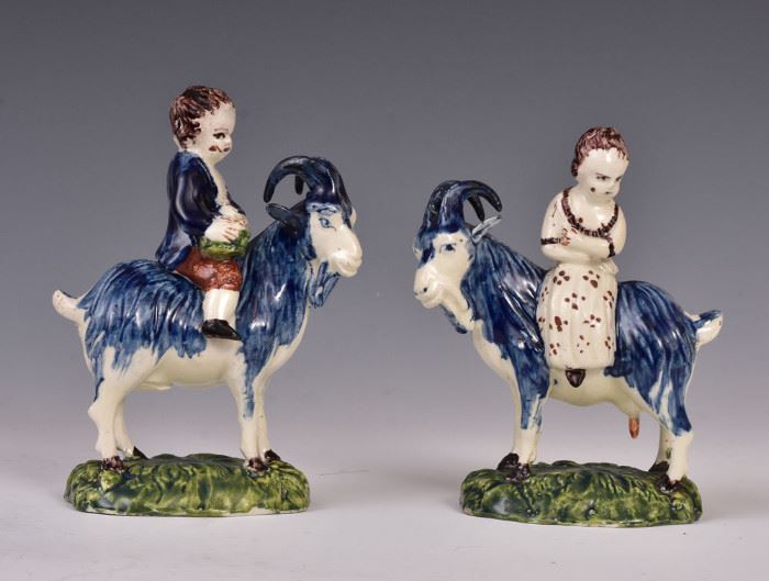 Pair Staffordshire Creamware Figures             Bid on-line today through March 21st at www.fairfieldauction.com