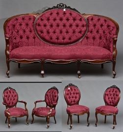Victorian Rosewood Parlor Set (5)             Bid on-line today through March 21st at www.fairfieldauction.com