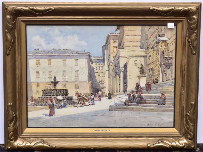 Robert W. Allan  Italian Steps
14" x 20" watercolor
signed lower right             Bid on-line today through March 21st at www.fairfieldauction.com