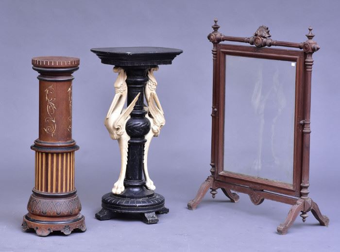 Two Victorian Pedestals and a Firescreen             Bid on-line today through March 21st at www.fairfieldauction.com