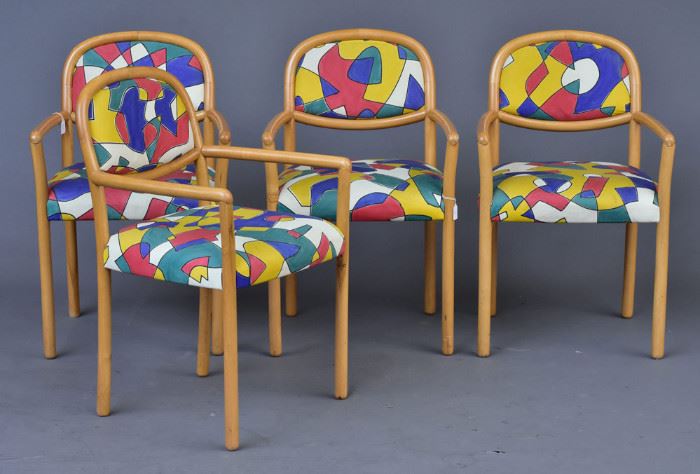 Set of Four Modern Italian Arm Chairs             Bid on-line today through March 21st at www.fairfieldauction.com