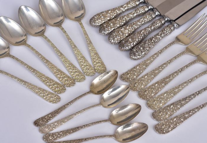 Stieff Sterling Silver Partial Set of Flatware             Bid on-line today through March 21st at www.fairfieldauction.com