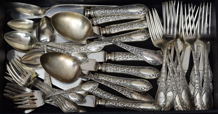 Watson Sterling Silver Partial Set of Flatware             Bid on-line today through March 21st at www.fairfieldauction.com