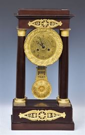 French Parcel Gilt Mantel Clock             Bid on-line today through March 21st at www.fairfieldauction.com