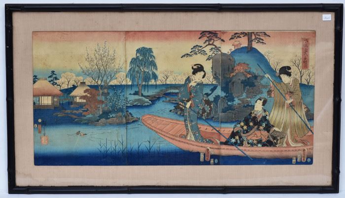 Japanese Woodblock Triptych             Bid on-line today through March 21st at www.fairfieldauction.com