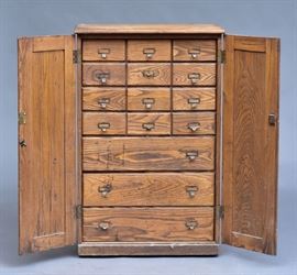 Keystone Stereoscopic Oak Card Cabinet             Bid on-line today through March 21st at www.fairfieldauction.com
