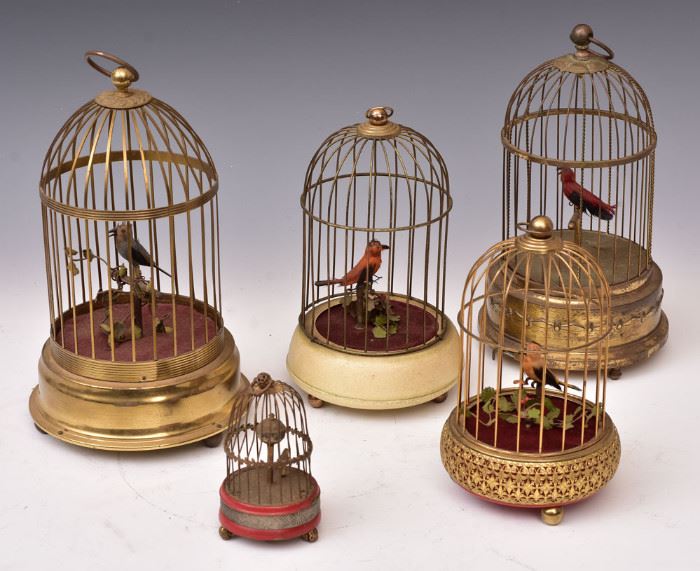 Bird Cage Automatons (5)             Bid on-line today through March 21st at www.fairfieldauction.com