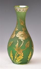 Acid Cut Art Glass Vase             Bid on-line today through March 21st at www.fairfieldauction.com