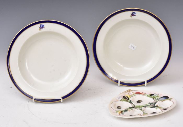 Union Porcelain Works Oyster Plate             Bid on-line today through March 21st at www.fairfieldauction.com