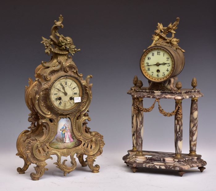 Two French Mantel Clocks             Bid on-line today through March 21st at www.fairfieldauction.com