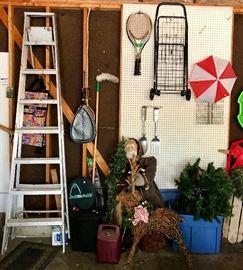 Metal Ladder, Various Tennis Rackets & More
