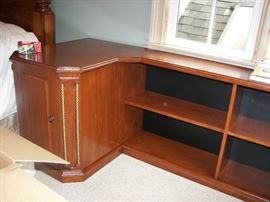 hand crafted side table and bookcase