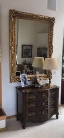 Large Mirror above a Baker French Style Chest