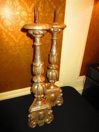 Pair of 16th/17th C. Italian Altar Sticks