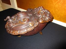 19th C. Cast Iron Coal Container