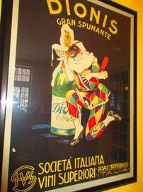 Vintage "Dionis Gran Spumante" framed poster