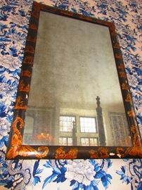 18th C. Japanned Mirror