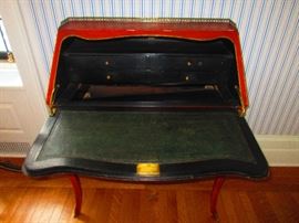 Detail of Chinoiserie Slant Front Secretary 