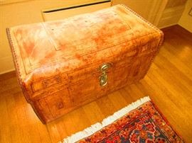 19th C. Leather Trunk, American